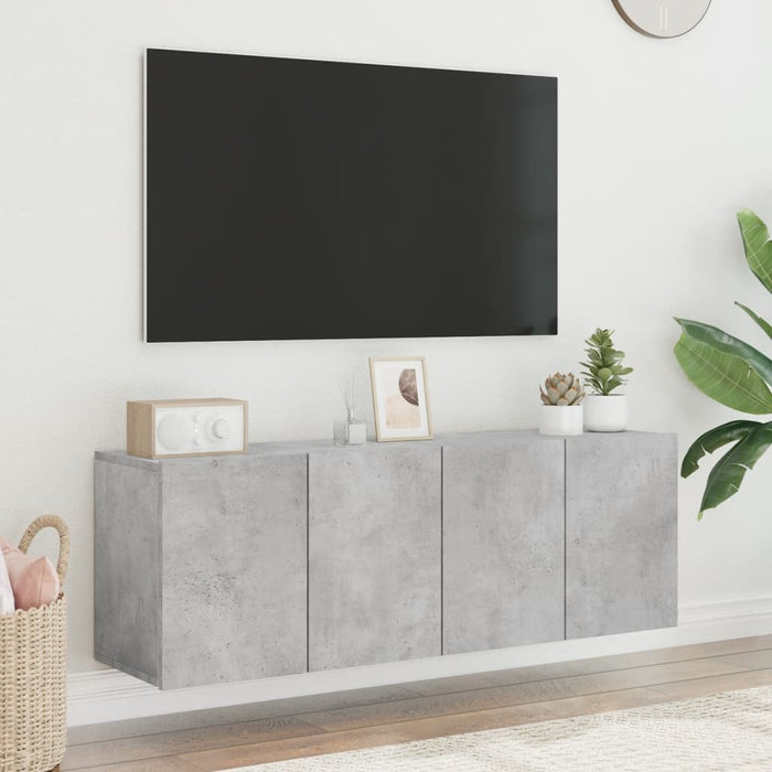 Comodă TV de perete, 2 buc. gri beton, 60x30x41 cm - WALTI WALTI
