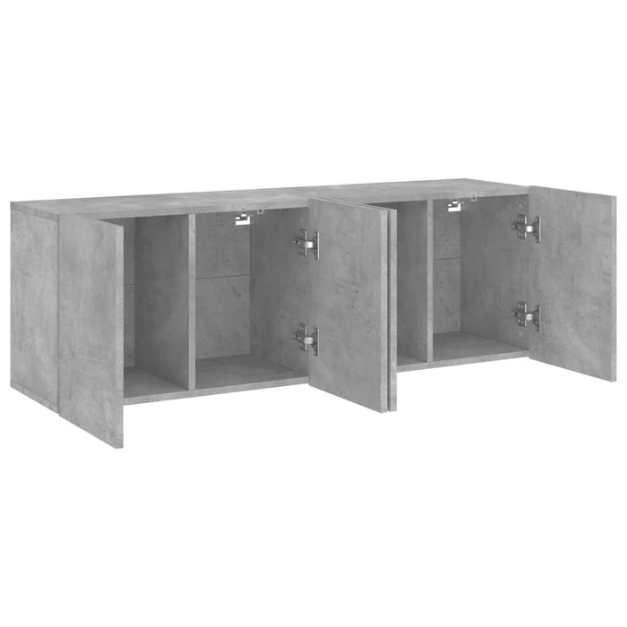 Comodă TV de perete, 2 buc. gri beton, 60x30x41 cm - WALTI WALTI