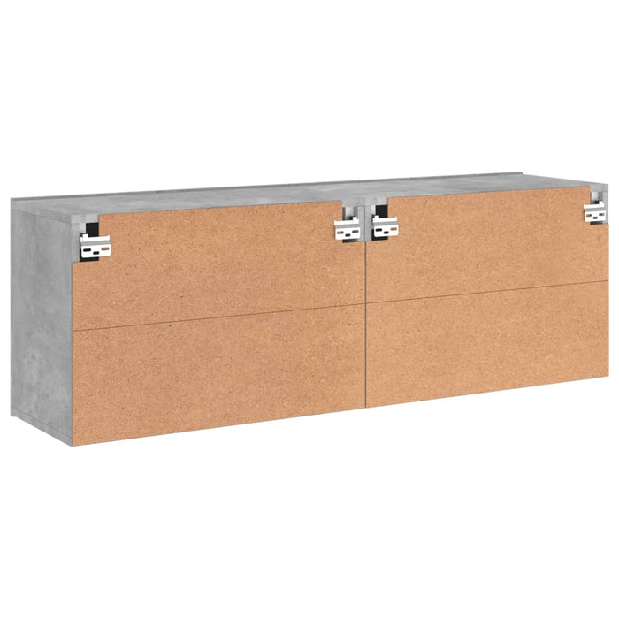 Comodă TV de perete, 2 buc. gri beton, 60x30x41 cm - WALTI WALTI
