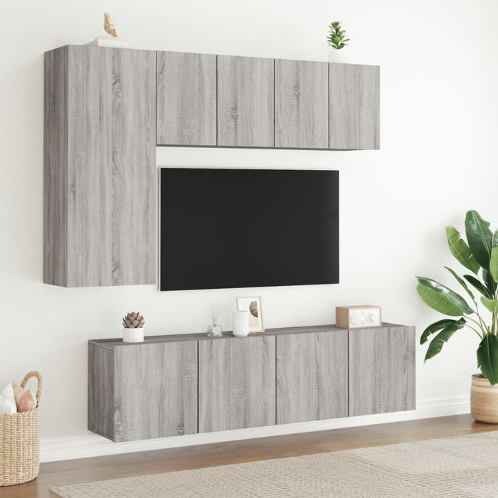 Comodă TV de perete, 2 buc. gri sonoma, 60x30x41 cm WALTI