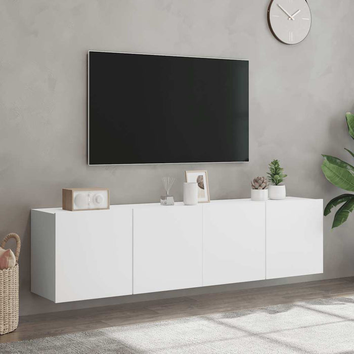 Comodă TV de perete, 2 buc. alb, 80x30x41 cm WALTI