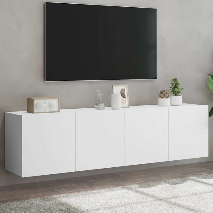Comodă TV de perete, 2 buc. alb, 80x30x41 cm WALTI