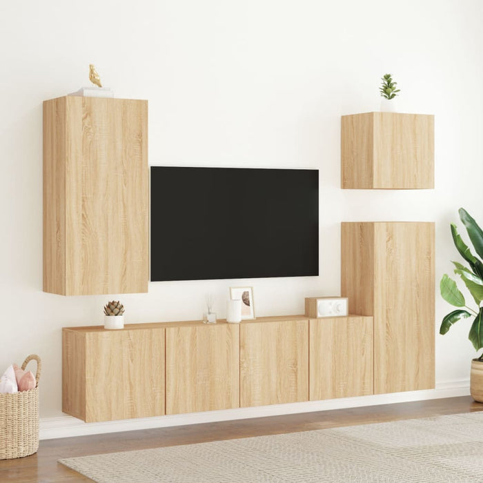 Comodă TV de perete, 2 buc. stejar sonoma, 80x30x41 cm - WALTI WALTI