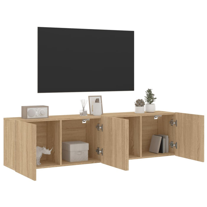 Comodă TV de perete, 2 buc. stejar sonoma, 80x30x41 cm - WALTI WALTI