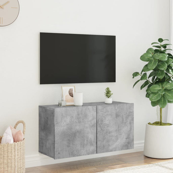 Comodă TV de perete, gri beton, 80x30x41 cm - WALTI WALTI