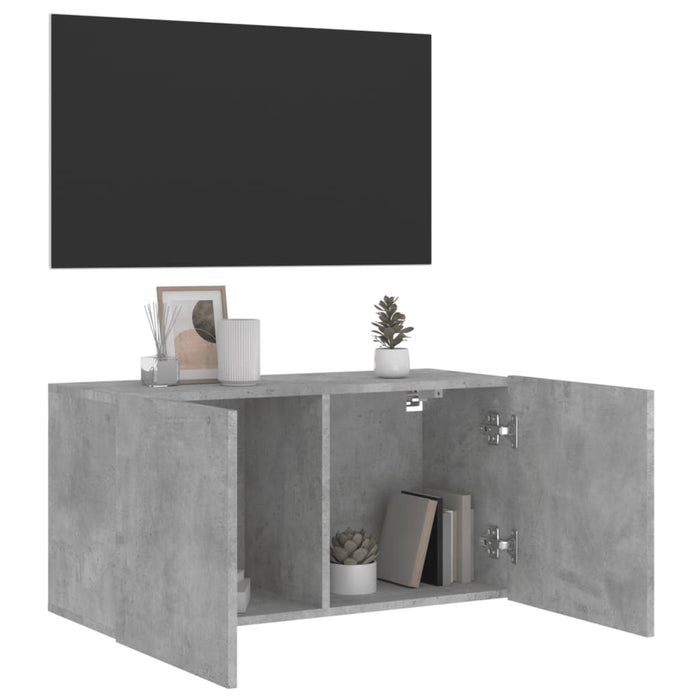 Comodă TV de perete, gri beton, 80x30x41 cm - WALTI WALTI