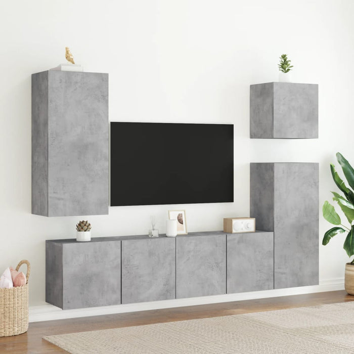 Comodă TV de perete, gri beton, 80x30x41 cm - WALTI WALTI