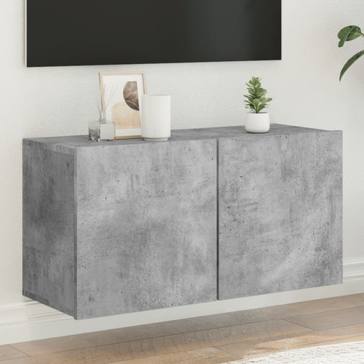Comodă TV de perete, gri beton, 80x30x41 cm - WALTI WALTI