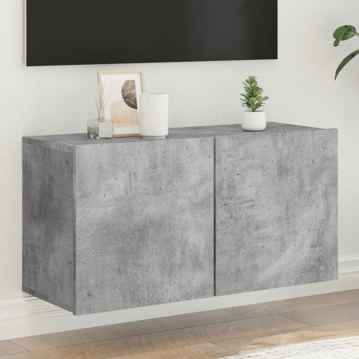 Comodă TV de perete, gri beton, 80x30x41 cm - WALTI WALTI