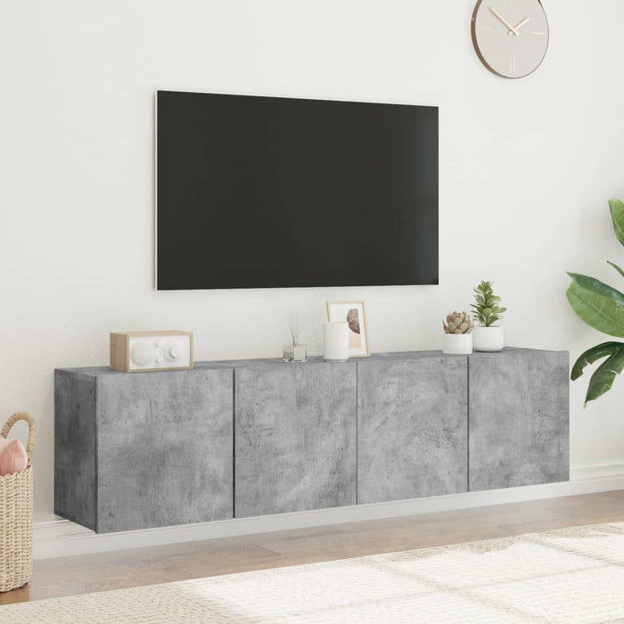 Comodă TV de perete, 2 buc. gri beton, 80x30x41 cm - WALTI WALTI
