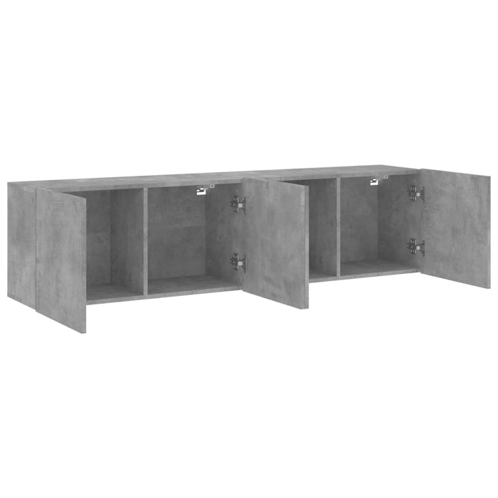 Comodă TV de perete, 2 buc. gri beton, 80x30x41 cm - WALTI WALTI