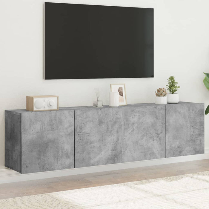 Comodă TV de perete, 2 buc. gri beton, 80x30x41 cm - WALTI WALTI