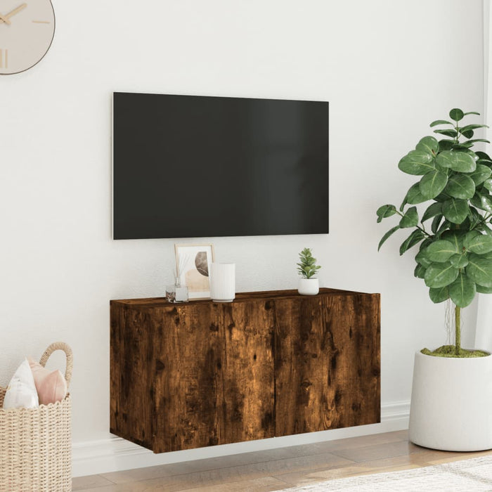 Comodă TV de perete, stejar fumuriu, 80x30x41 cm - WALTI WALTI