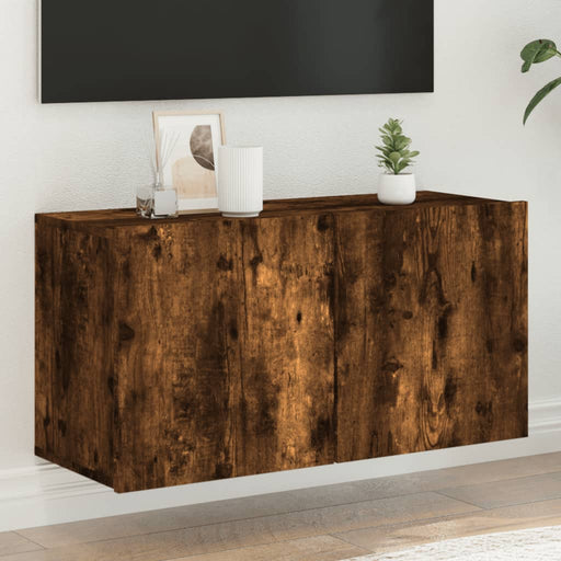 Comodă TV de perete, stejar fumuriu, 80x30x41 cm - WALTI WALTI