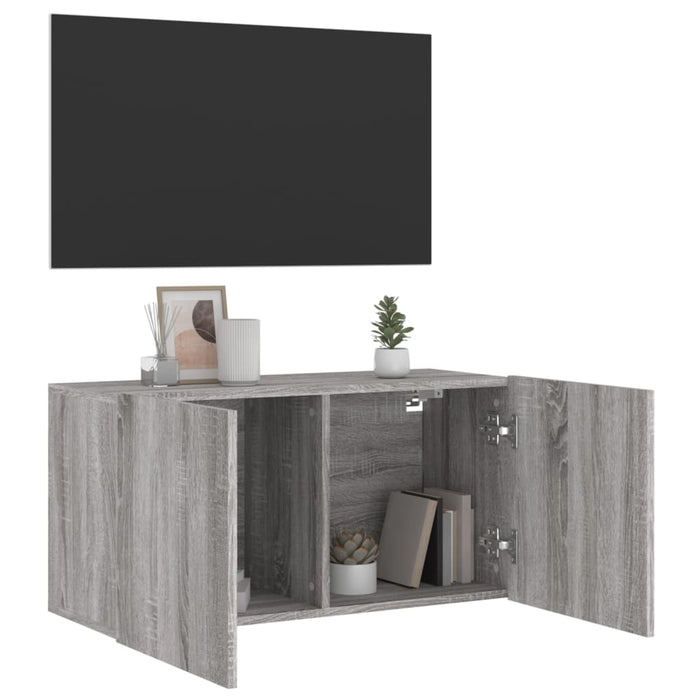 Comodă TV de perete, gri sonoma, 80x30x41 cm - WALTI WALTI