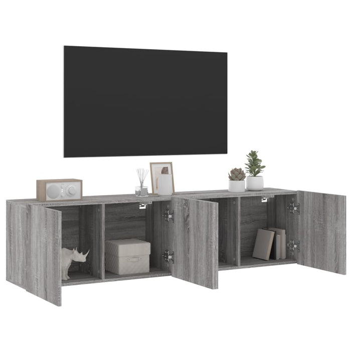 Comodă TV de perete, 2 buc. gri sonoma, 80x30x41 cm - WALTI WALTI