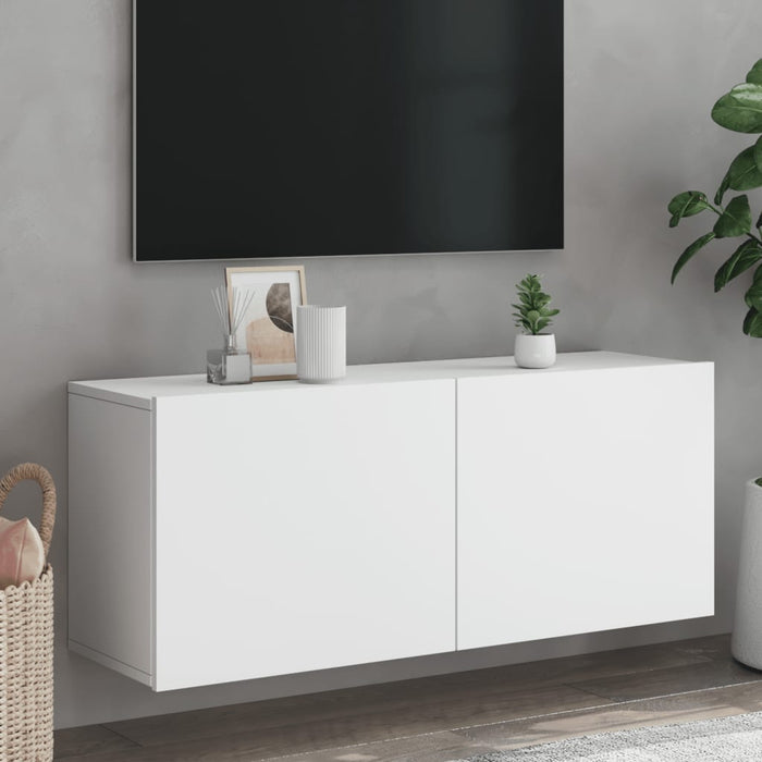 Comodă TV de perete, alb, 100x30x41 cm - WALTI WALTI