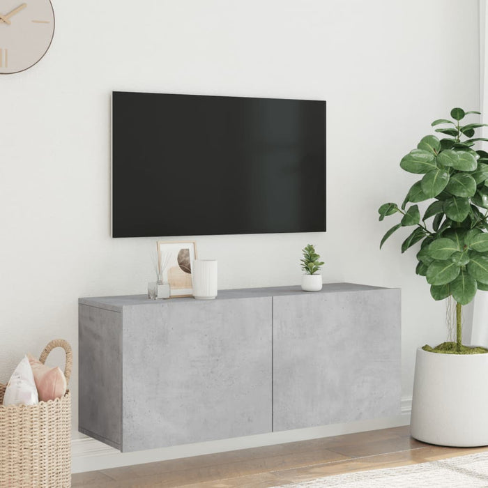 Comodă TV de perete, gri beton, 100x30x41 cm - WALTI WALTI