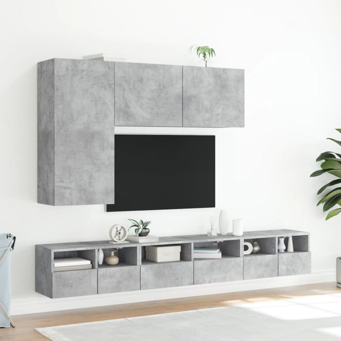 Comodă TV de perete, gri beton, 100x30x41 cm - WALTI WALTI