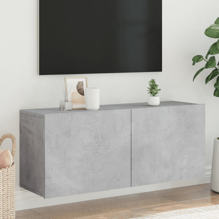 Comodă TV de perete, gri beton, 100x30x41 cm - WALTI WALTI