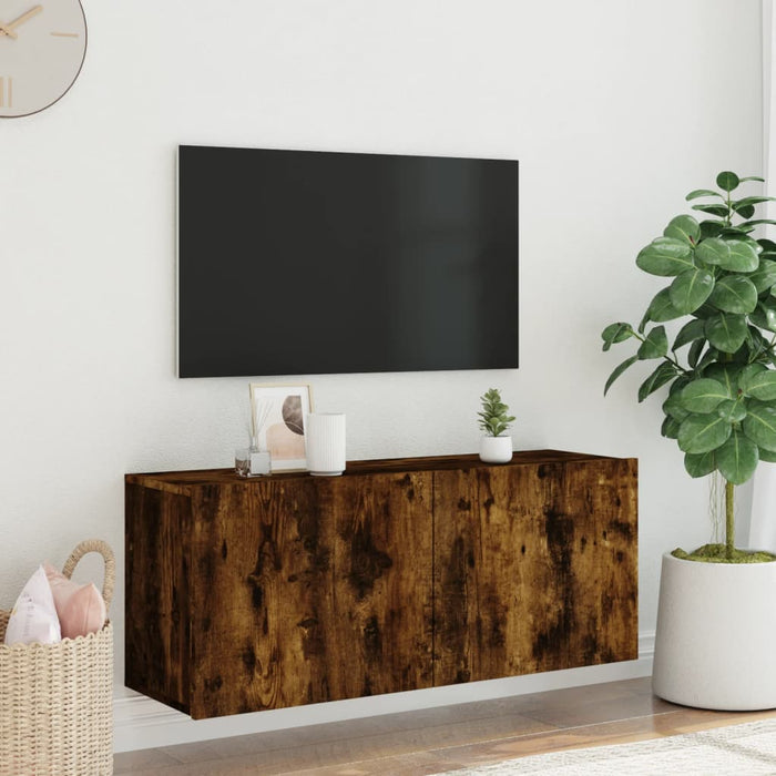 Comodă TV de perete, stejar fumuriu, 100x30x41 cm - WALTI WALTI