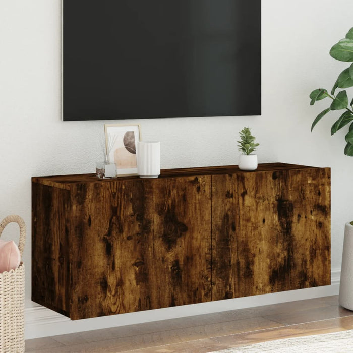 Comodă TV de perete, stejar fumuriu, 100x30x41 cm - WALTI WALTI