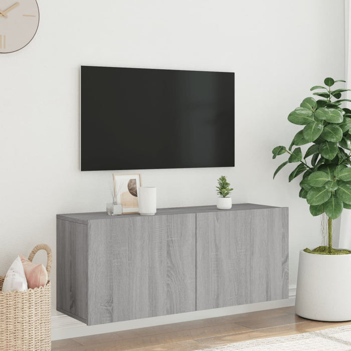 Comodă TV de perete, gri sonoma, 100x30x41 cm - WALTI WALTI