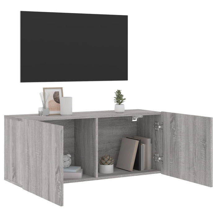 Comodă TV de perete, gri sonoma, 100x30x41 cm - WALTI WALTI