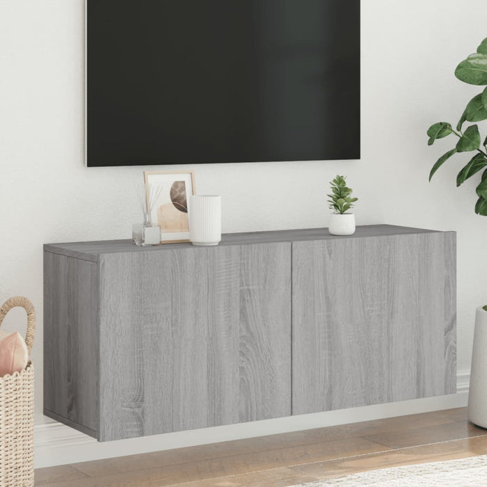 Comodă TV de perete, gri sonoma, 100x30x41 cm - WALTI WALTI