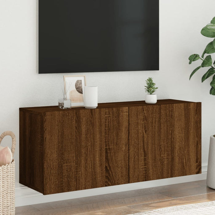 Comodă TV de perete, stejar maro, 100x30x41 cm WALTI