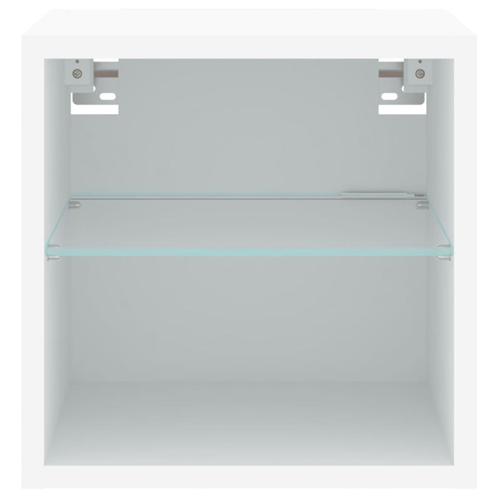 Comode TV de perete cu lumini LED, alb, 30x28,5x30 cm - WALTI WALTI
