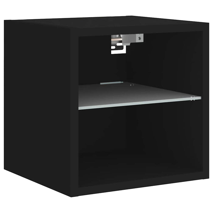 Comodă TV de perete cu lumini LED, negru, 30x28,5x30 cm - WALTI WALTI