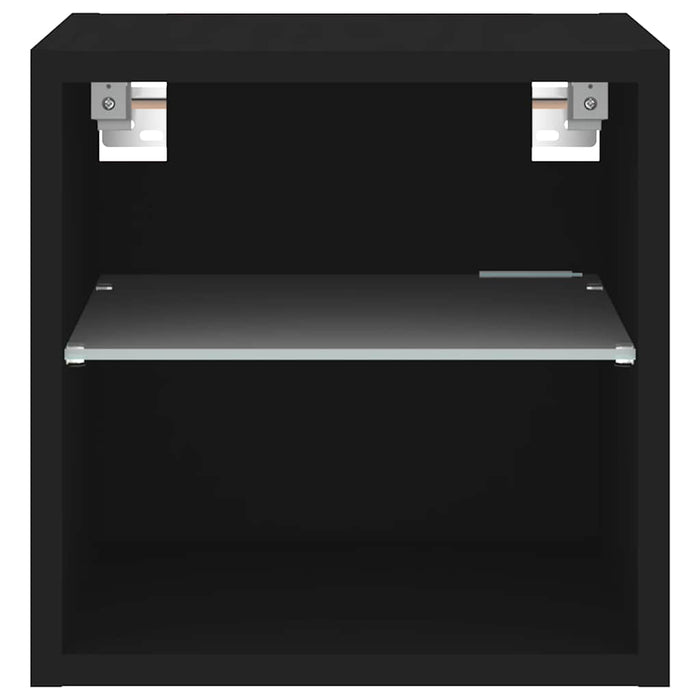 Comodă TV de perete cu lumini LED, negru, 30x28,5x30 cm - WALTI WALTI