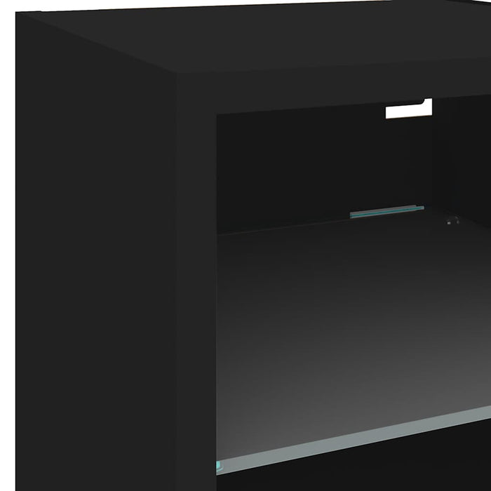 Comodă TV de perete cu lumini LED, negru, 30x28,5x30 cm - WALTI WALTI