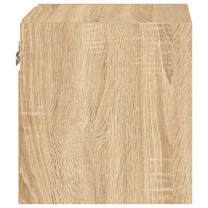 Comode TV de perete cu lumini LED 2 buc. stejar 30x28,5x30 cm - WALTI WALTI