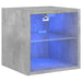 Comodă TV de perete cu lumini LED, gri beton, 30x28,5x30 cm - WALTI WALTI