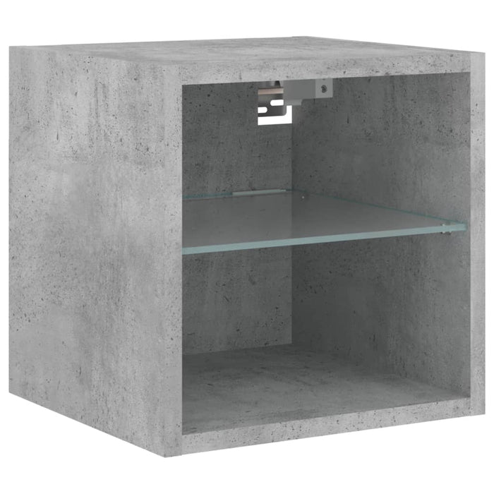 Comodă TV de perete cu lumini LED, gri beton, 30x28,5x30 cm - WALTI WALTI