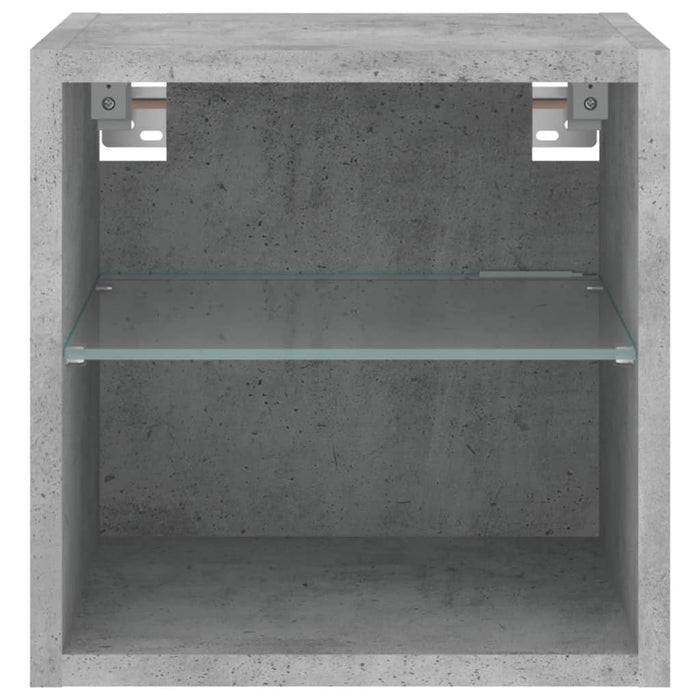 Comodă TV de perete cu lumini LED, gri beton, 30x28,5x30 cm - WALTI WALTI