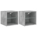Comode TV de perete cu lumini LED 2 buc. gri beton 30x28,5x30cm - WALTI WALTI