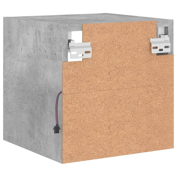 Comode TV de perete cu lumini LED 2 buc. gri beton 30x28,5x30cm - WALTI WALTI