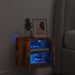 Comodă TV de perete cu lumini LED, stejar fumuriu 30x28,5x30 cm - WALTI WALTI