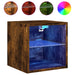 Comode TV cu lumini LED, 2 buc., stejar fumuriu, 30x28,5x30 cm - WALTI WALTI