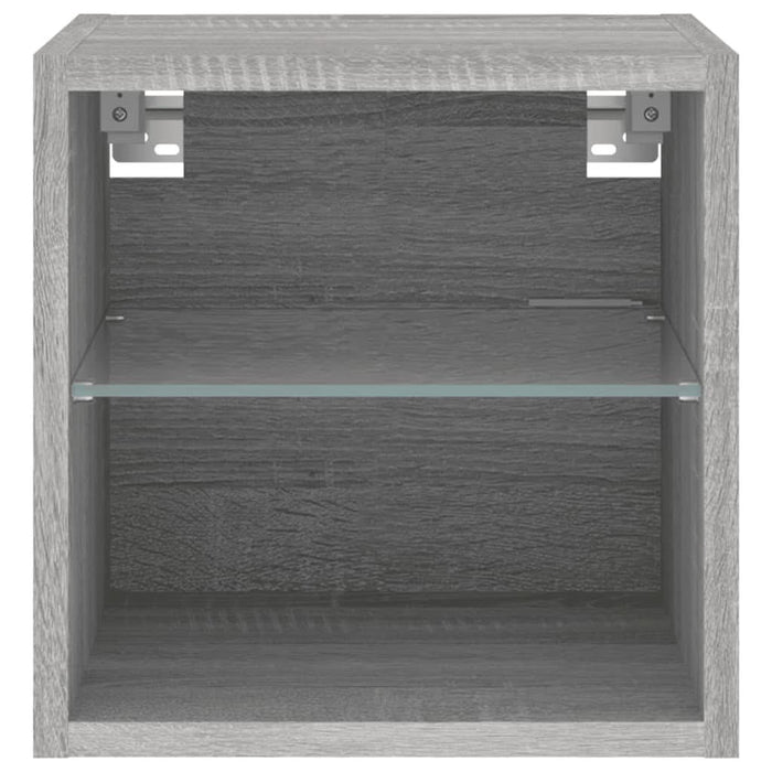 Comodă TV de perete cu lumini LED, gri sonoma 30x28,5x30 cm - WALTI WALTI