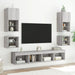 Comode TV cu lumini LED, 2 buc., gri sonoma, 30x28,5x30 cm - WALTI WALTI