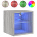 Comode TV cu lumini LED, 2 buc., gri sonoma, 30x28,5x30 cm - WALTI WALTI