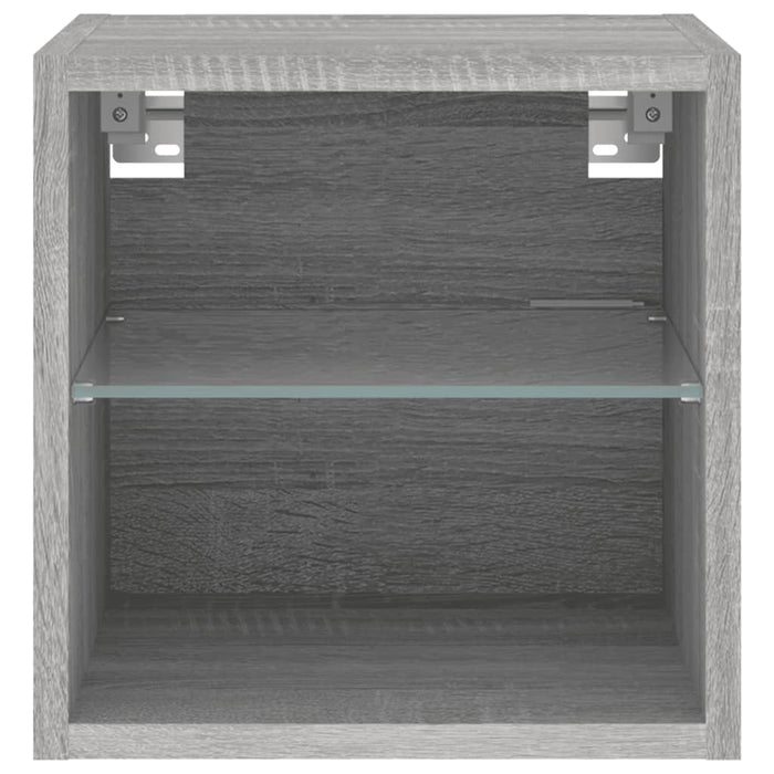 Comode TV cu lumini LED, 2 buc., gri sonoma, 30x28,5x30 cm - WALTI WALTI