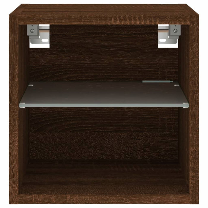 Comodă TV de perete cu lumini LED, stejar maro 30x28,5x30 cm - WALTI WALTI