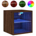 Comode TV cu lumini LED, 2 buc., stejar maro, 30x28,5x30 cm - WALTI WALTI