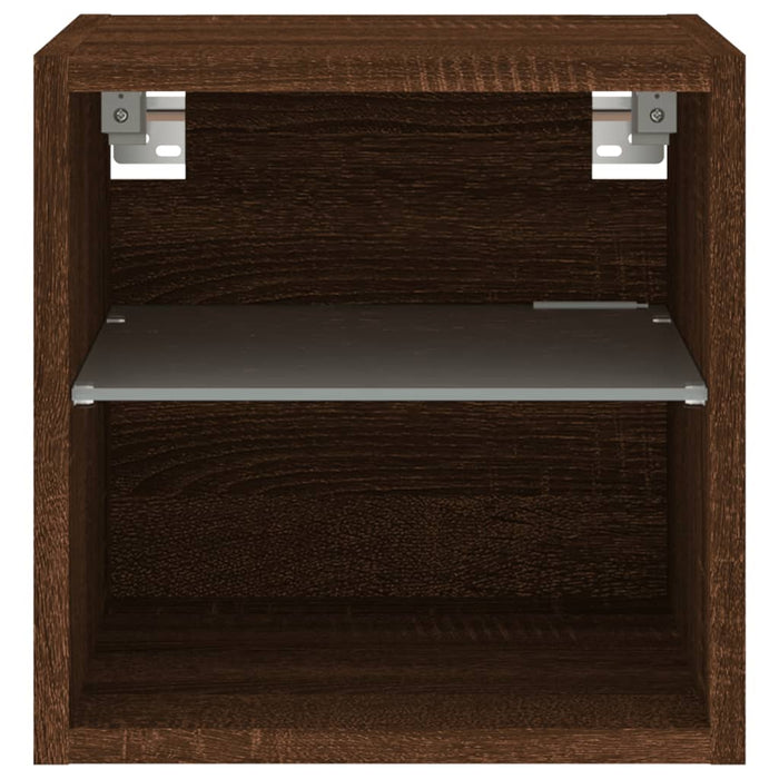 Comode TV cu lumini LED, 2 buc., stejar maro, 30x28,5x30 cm - WALTI WALTI