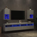 Comode TV cu lumini LED, 2 buc., alb, 30,5x30x60 cm - WALTI WALTI